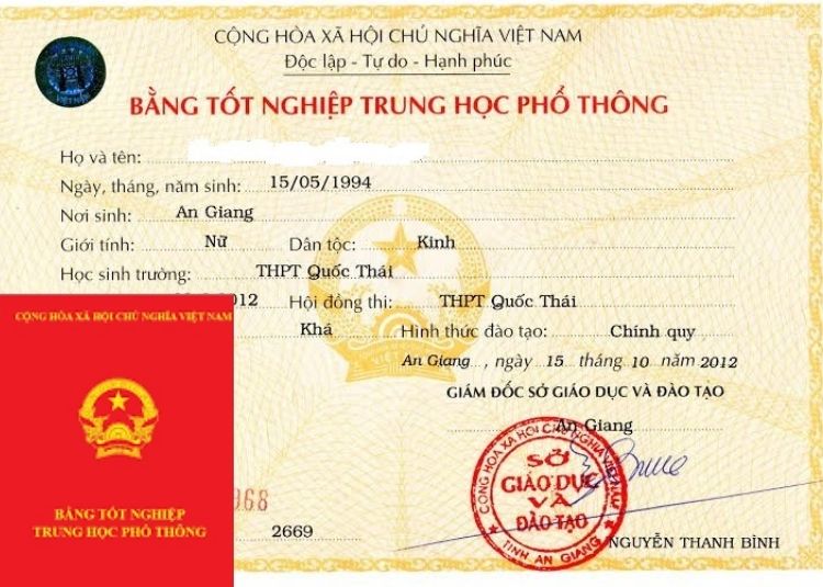 Dịch vụ làm bằng cấp 3 giá 1 triệu không cọc